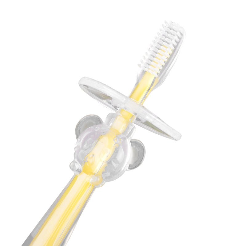 1Pc Kids Soft Silicone Training Tandenborstel Baby Kinderen Dental Oral Care Tooth Brush Tool Baby Kid Tandenborstel Baby items: YELLOW