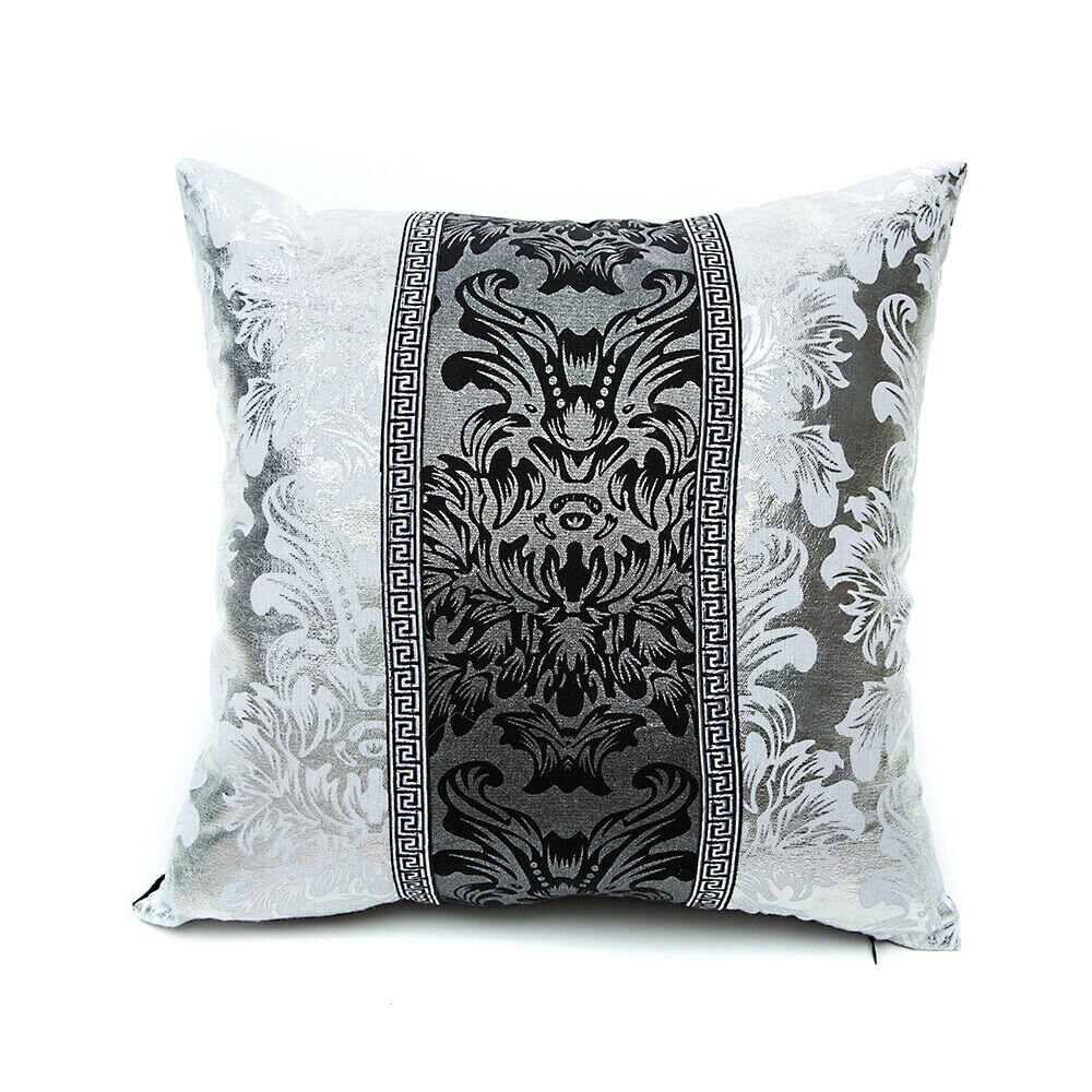 Gris noir jeter taie d'oreiller housse de coussin taie d'oreiller maison canapé décor impression taie d'oreiller: C