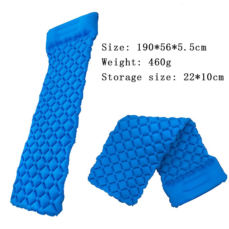 Folding Outdoor Inflatable Camping Tent Mattress Beach Picnic Hiking Sleeping Mat Backpacking Sleeping Pad With Pillow Portable