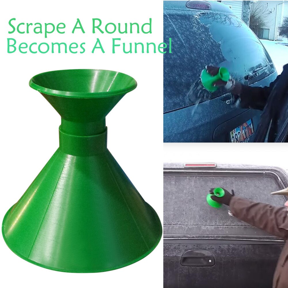 Auto Car Magic Ice Scrape One Round Cone-Shaped Windshield Ice Scraper Ice Shovel Tool Snow Remover Window Glass Cleaning