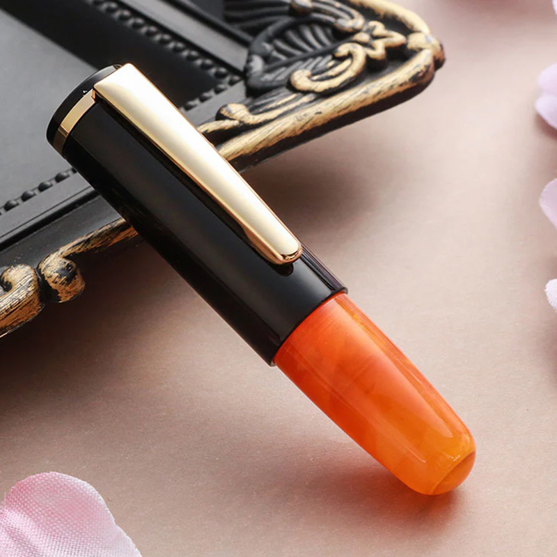 Mini pluma estilográfica, pequeña y Linda, se puede llenar con tinta para escribir.: Amarillo / f