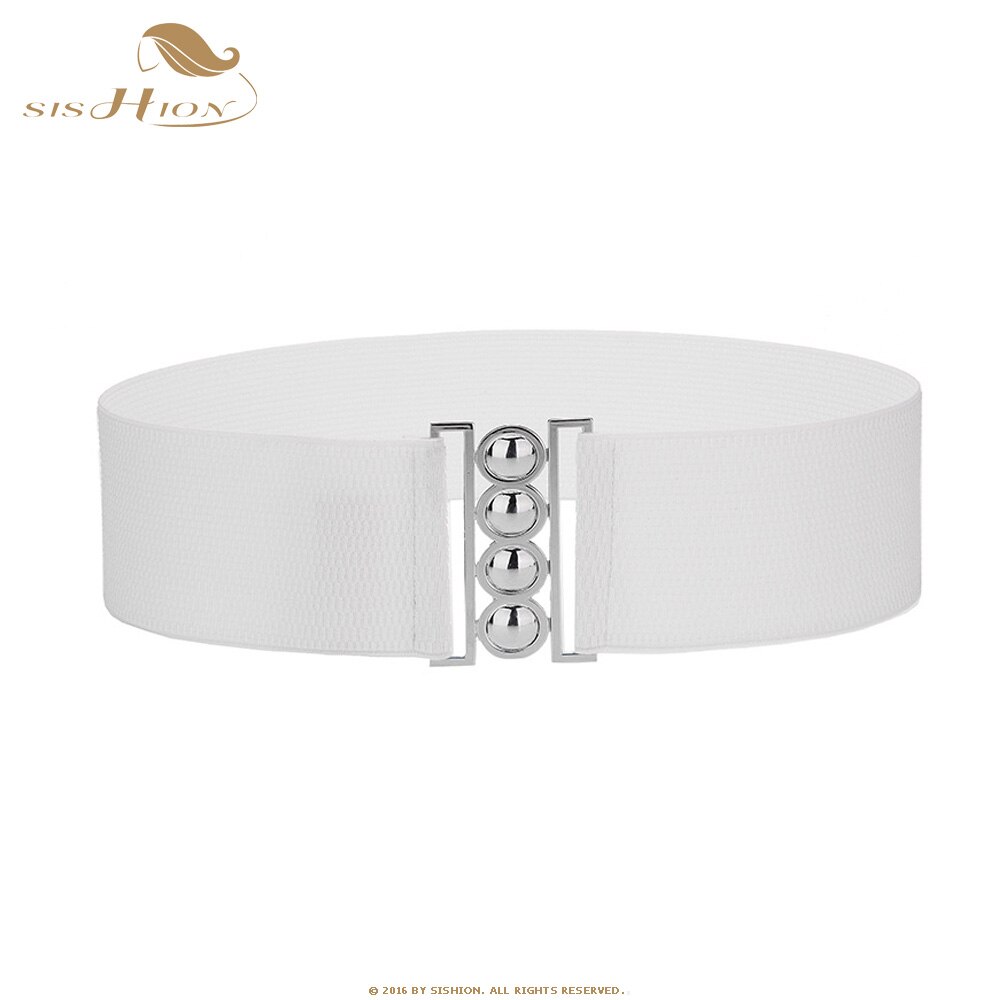 SISHION Mode Vrouwen Riem Elegante Wit Rood Zwart Brede Tailleband Corset Vintage Stretch Elastische Vrouwelijke Riem VB0004