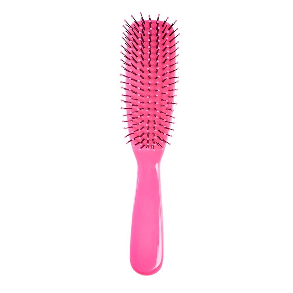 Vrouwen Mannen Detangling Hair Brush Bal Getipt Anti-Statische Massage Hoofdhuid Verminderen Kroezen Nylon Haren Kam Salon Styling Tool: Roze