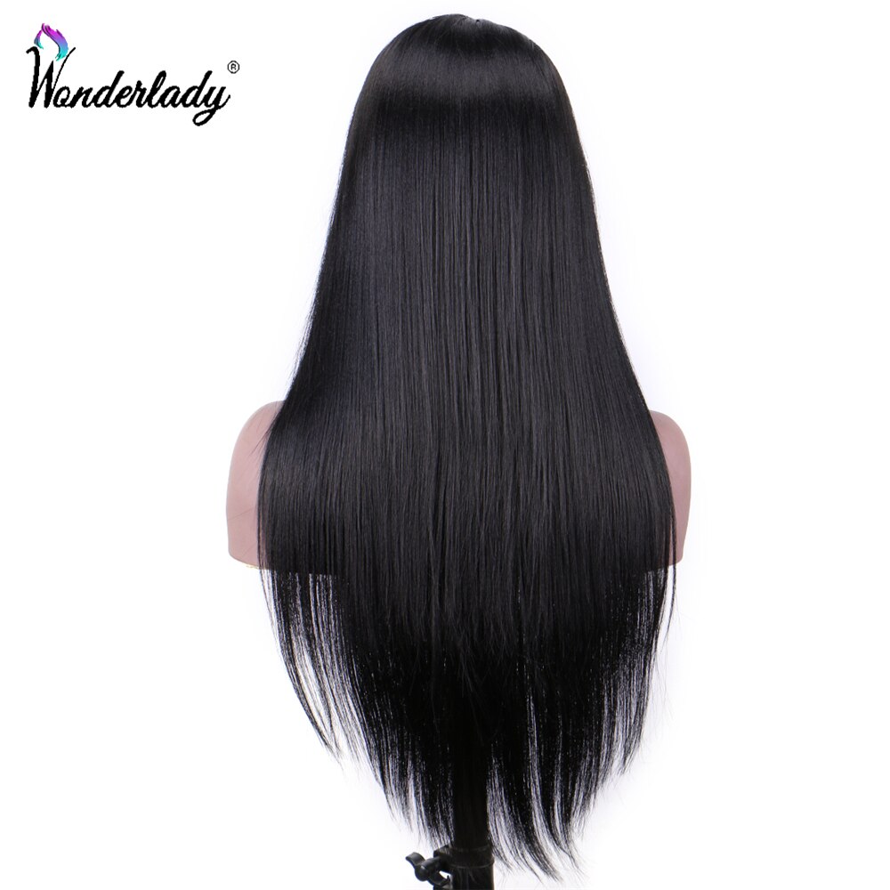 WonderLady-pelucas frontales de encaje de fibra de alta temperatura para mujer, postizos para el cabello sintéticos, rectos, 26 pulgadas