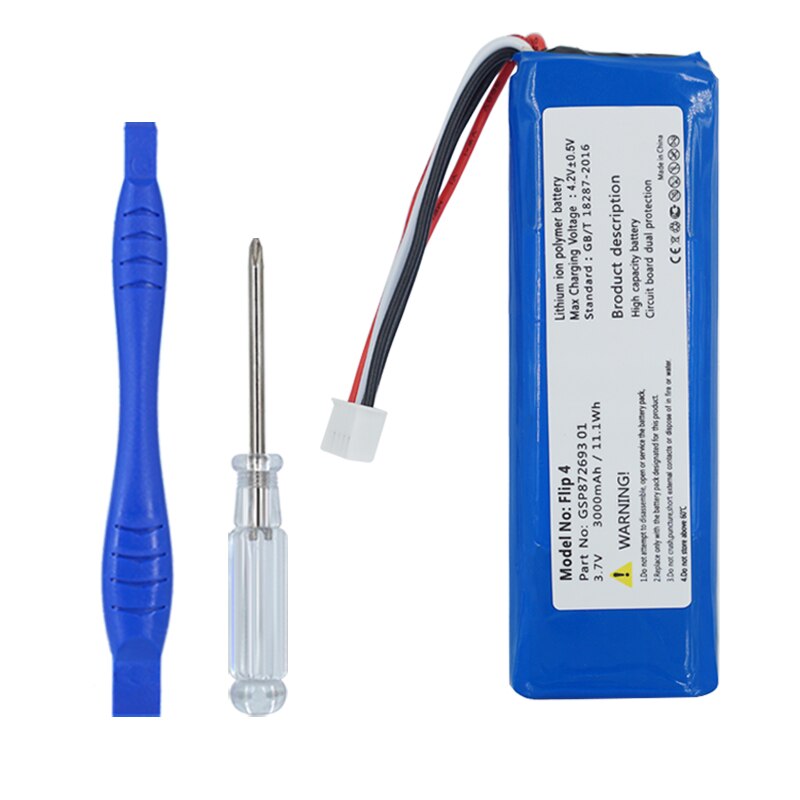 Gsp872693 01 3.7v 3000mah bateria para jbl flip 4/flip 4 baterias de edição especial