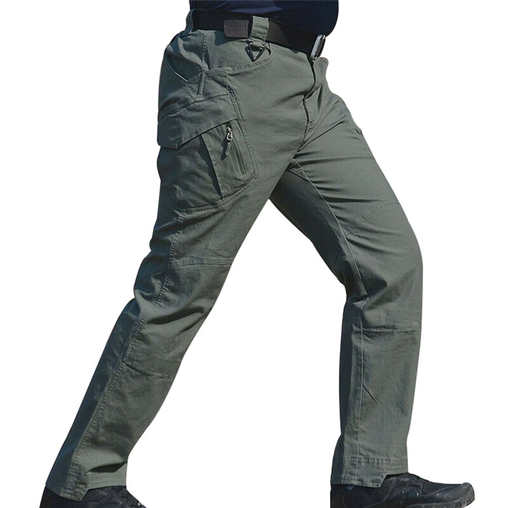 Pantalones largos de trabajo para hombre con bolsillos pantalones sueltos ED: L(L) / Green