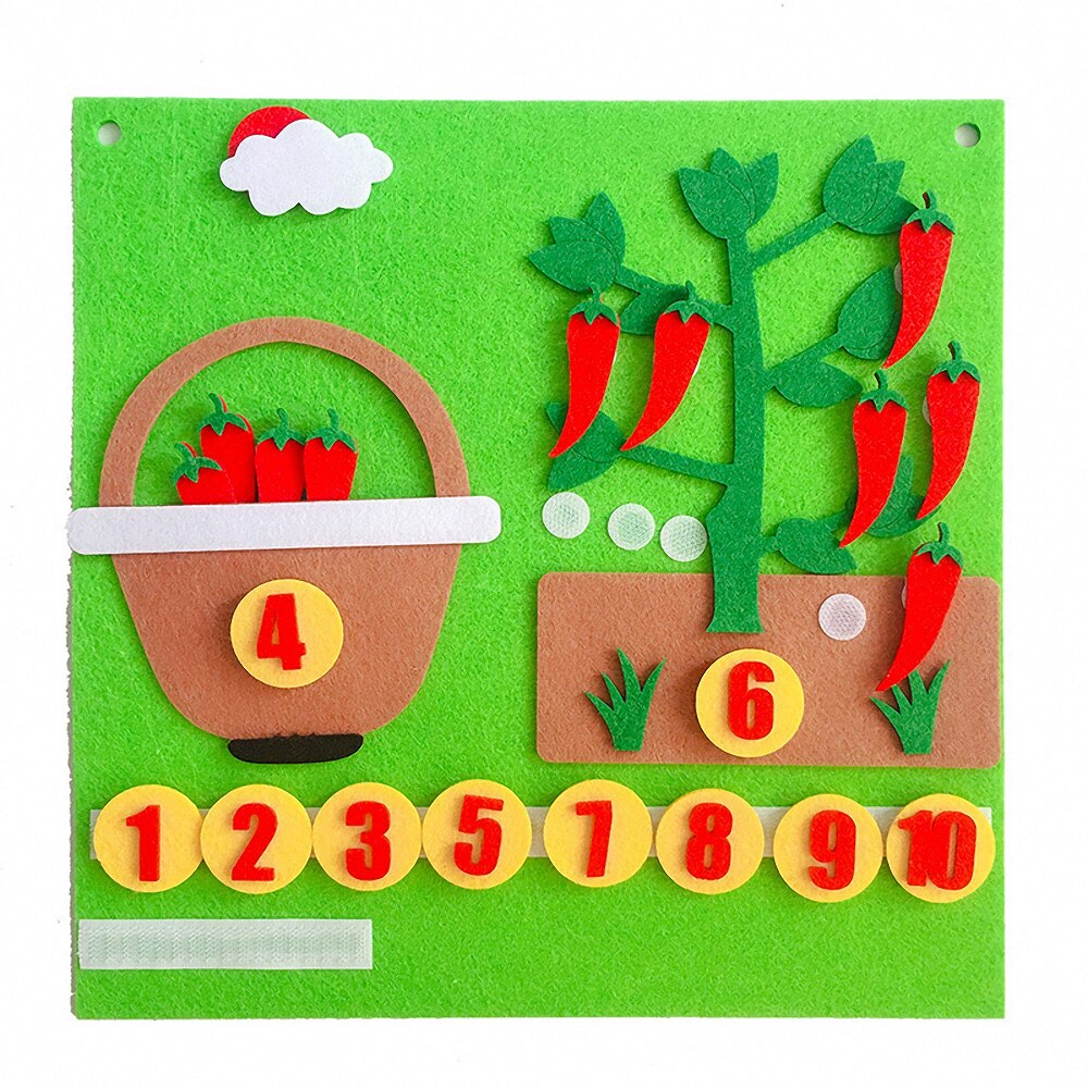 Kids Montessori Materials Educational Toys Numbers Counting Toy DIY Non-woven Math Toys Learning Toys for Children Teaching Aids: H