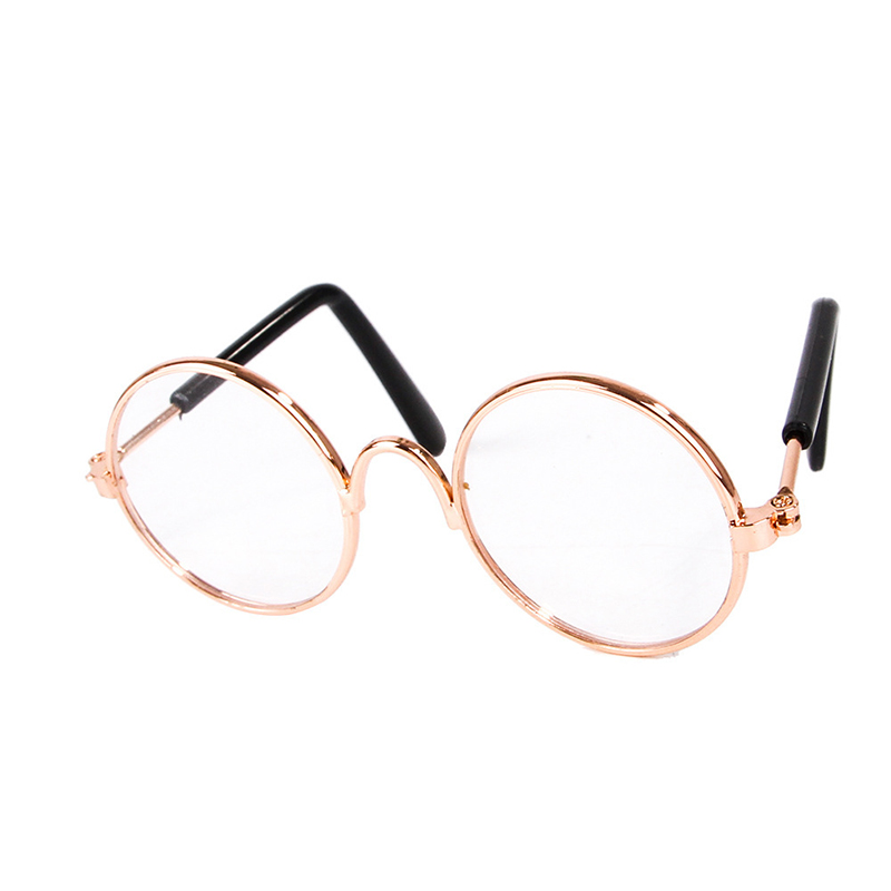 Pet Glasses Lovely Vintage Round Cat Sunglasses Reflection Eye Wear Glasses For Small Dog Cat Pet Photos Props Accessories: Clear