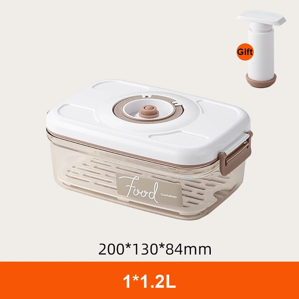 Voedsel Opslag Container Vacuüm Doos Grote Capaciteit Voedsel Dispenser Voor Keuken Transparant Verzegeld Voedsel Organizer Houden Lunch Verse: Light Grey