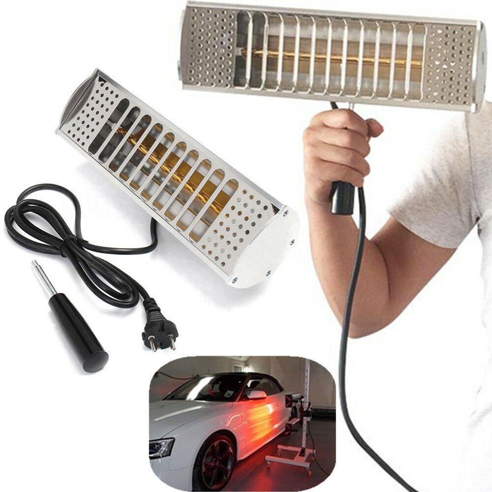 Lampe infrarouge portative 1000W pour réparation de peinture, carrosserie de voiture, lampe de polymérisation, cuisson automobile, éclairage chauffant