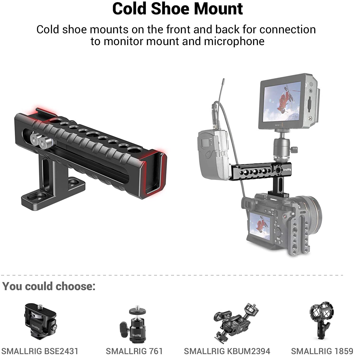 SmallRig Universal Top Handle Action Stabilizing Hand Grip with Arri 1/4" 3/8" Mount for Camera Cage Accessories