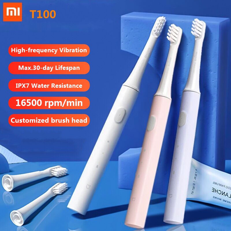 Originele Xiaomi T100 Sonic Elektrische Tandenborstel Draadloze Usb Oplaadbare Tandenborstel Waterdichte Ultrasone Automatische Tandenborstel