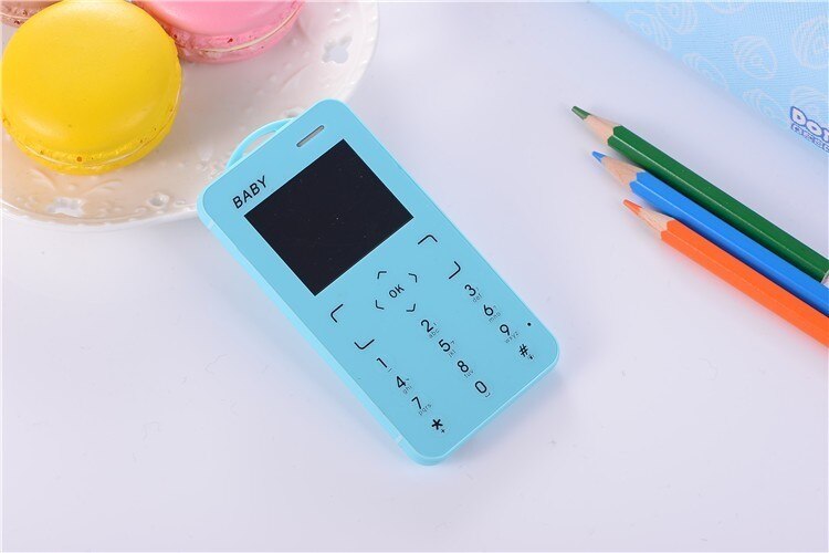 T5 Small Slim Size Cellphone 1.8" Ultra Thin Card Pocket Student MP3 Low Radiation Push Button Mini Mobile Phone: Add 4GB TF Card / Blue