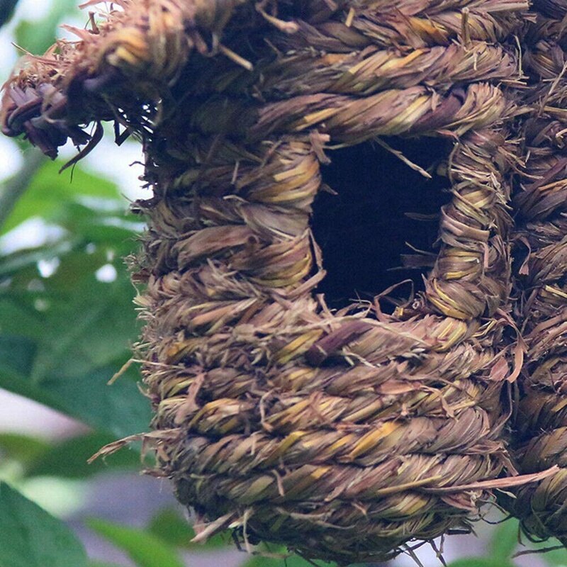 Stro Motbestendig Vogelnest Ventilatie Outdoor Protector Stevige Neergestreken Vogel Nest Comfortabele Onderdak