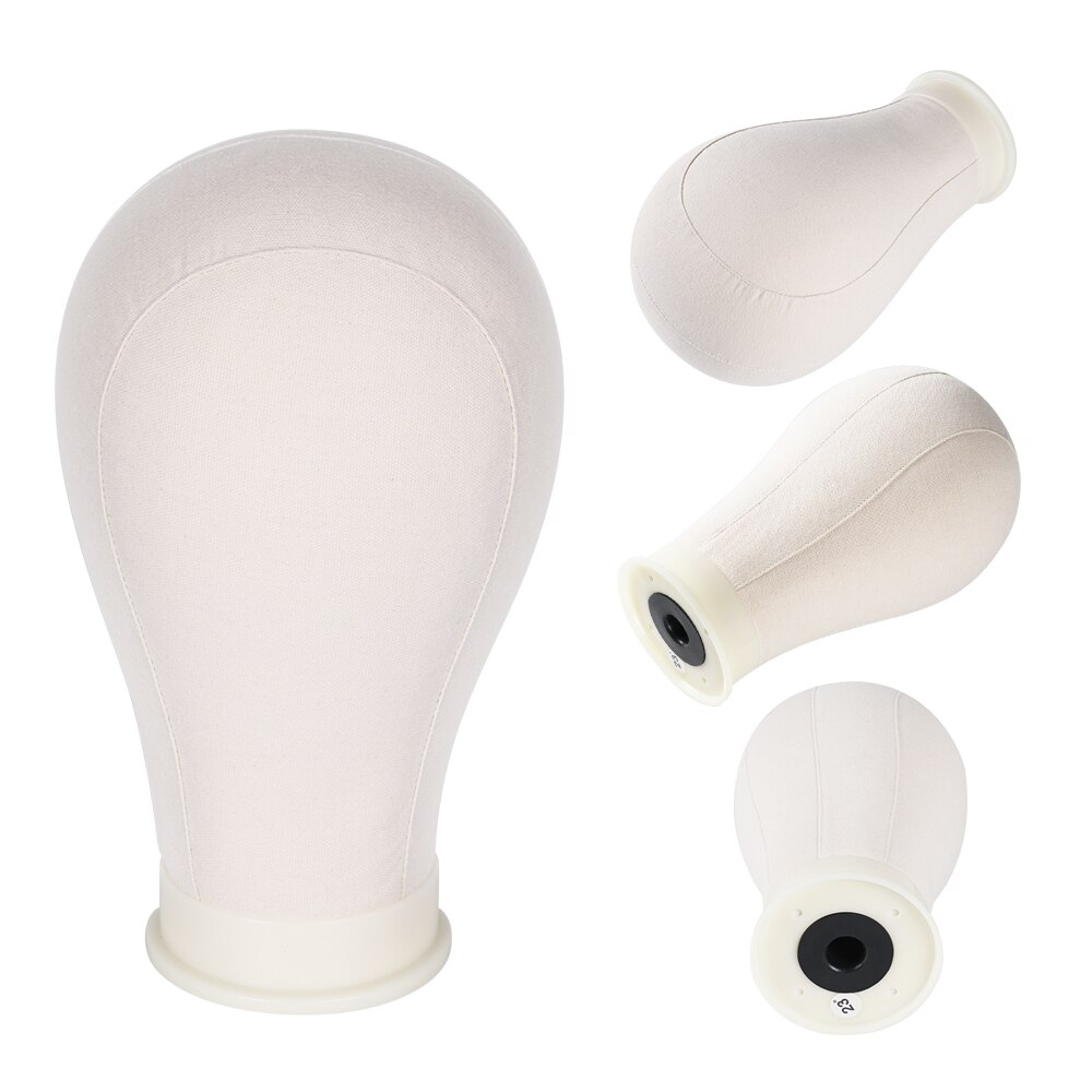 23 Inch Training Mannequin Head Canvas Block Head Display Styling Mannequin Manikin Head Wig Stand with T Needle Holder