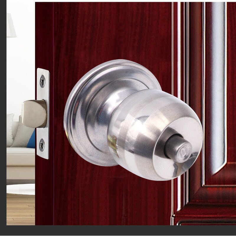 Stainless Steel alloy Locks Round Ball key lock Door Knob pull handle Entrance Passage Bathroom Internal Anti Theft Hardware