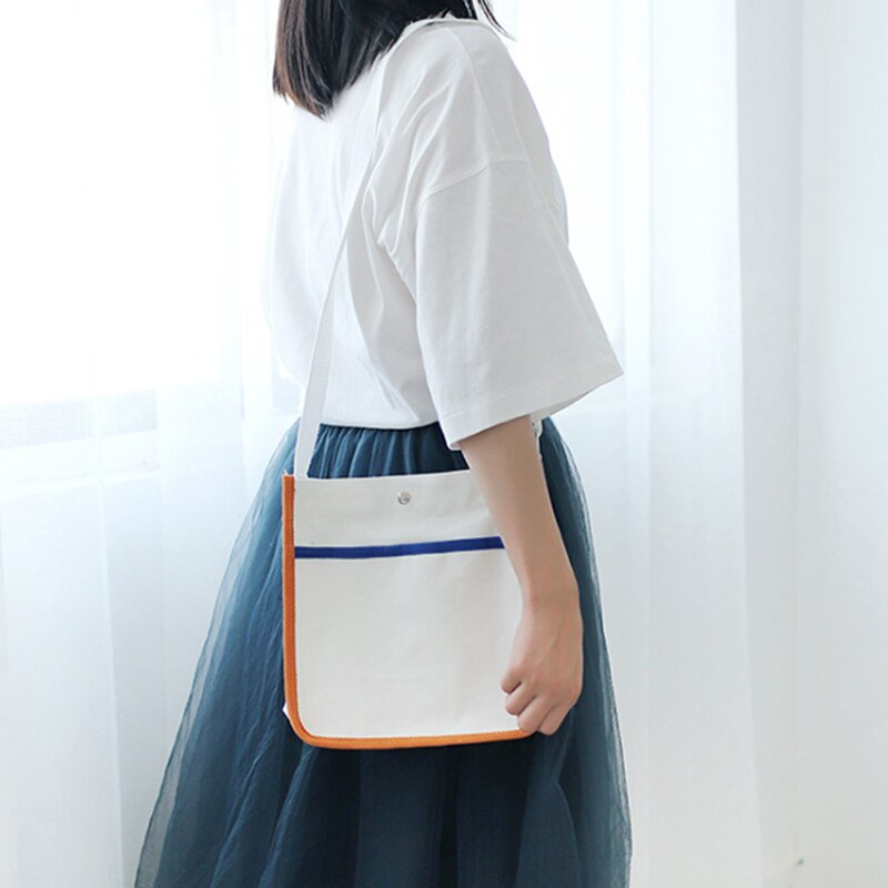 Kvinnor canvas väska kvinna toes handväska casual kvinna messenger bag handväskor dam crossbody canvas axelväska