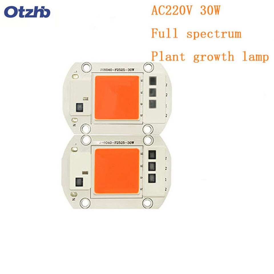 Otzhb – module led cob 20W 30W 50W, 60x40mm, perle de lampe pour la croissance des plantes, blanc , lumière blanche, lumière rouge, option à spectre complet