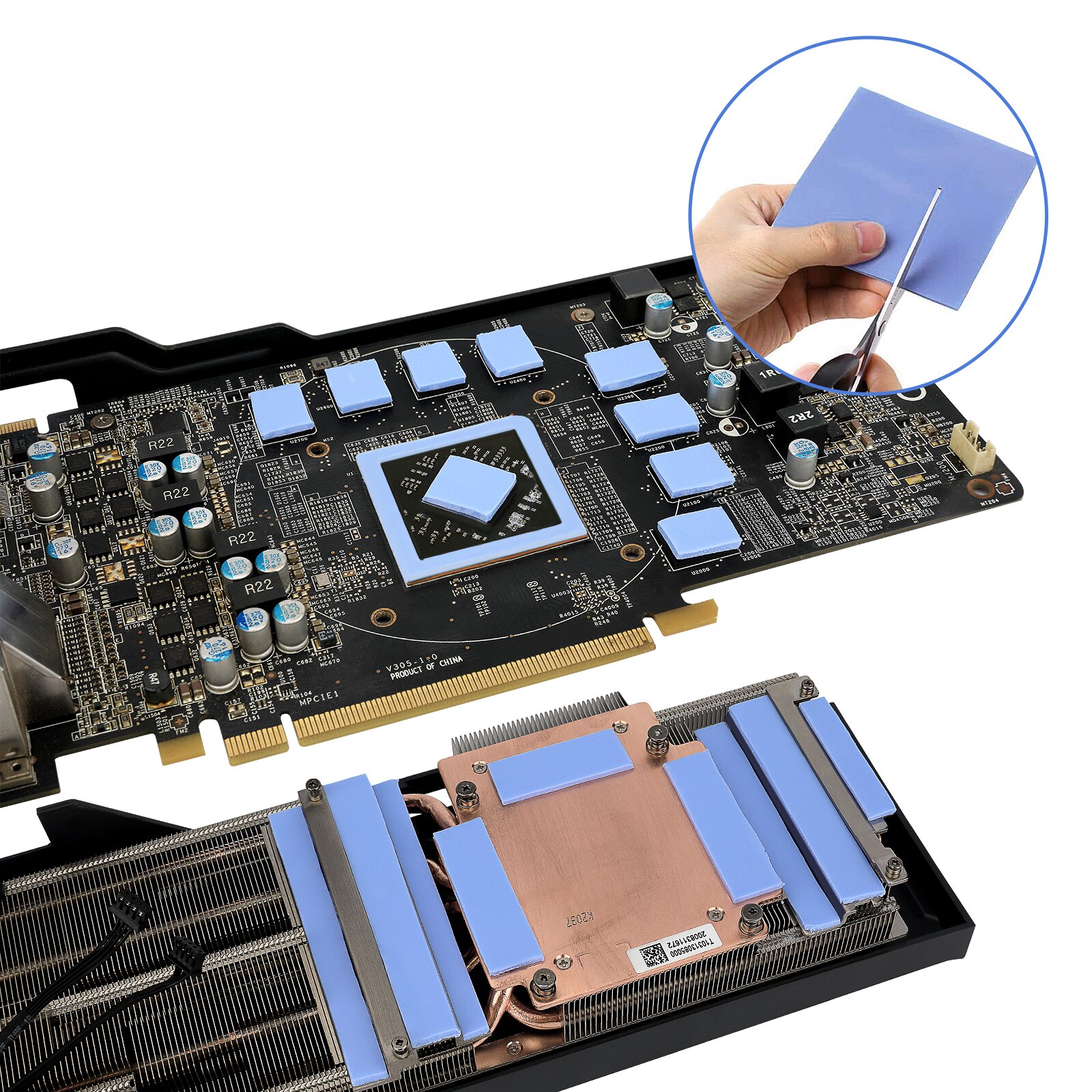 6.0 W/mK GPU CPU Heatsink Cooling Conductive Silicone Pad 100mm*200mm*5mm Thermal Pad термопрокладка