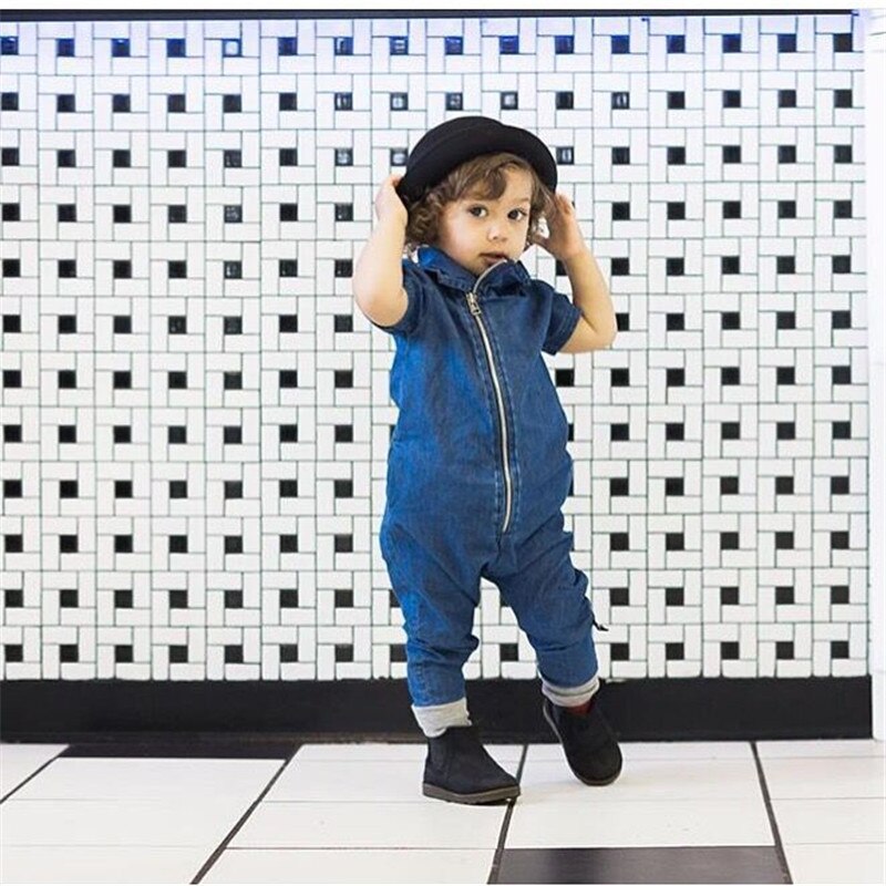 PUDCOCO Infant Newborn Kids Baby Boy Girl Jeans Zipper Leggings Romper Long Jumpsuit Outfits 0-3Y