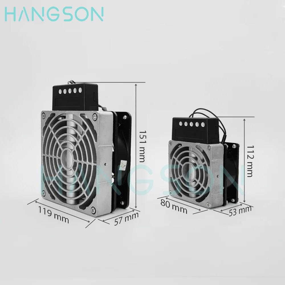 PTC Elektrischer Heizlüfter für Schrank, 100 W, 150 W, 200 W, HVL 031, kompakte industrielle Aluminiumgussheizung für Schrank