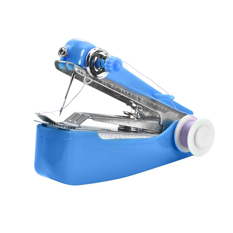 1pc Portable Mini Manual Sewing Machine Simple Operation Sewing Tools Sewing Cloth Fabric Handy Needlework Tool Accessories: blue