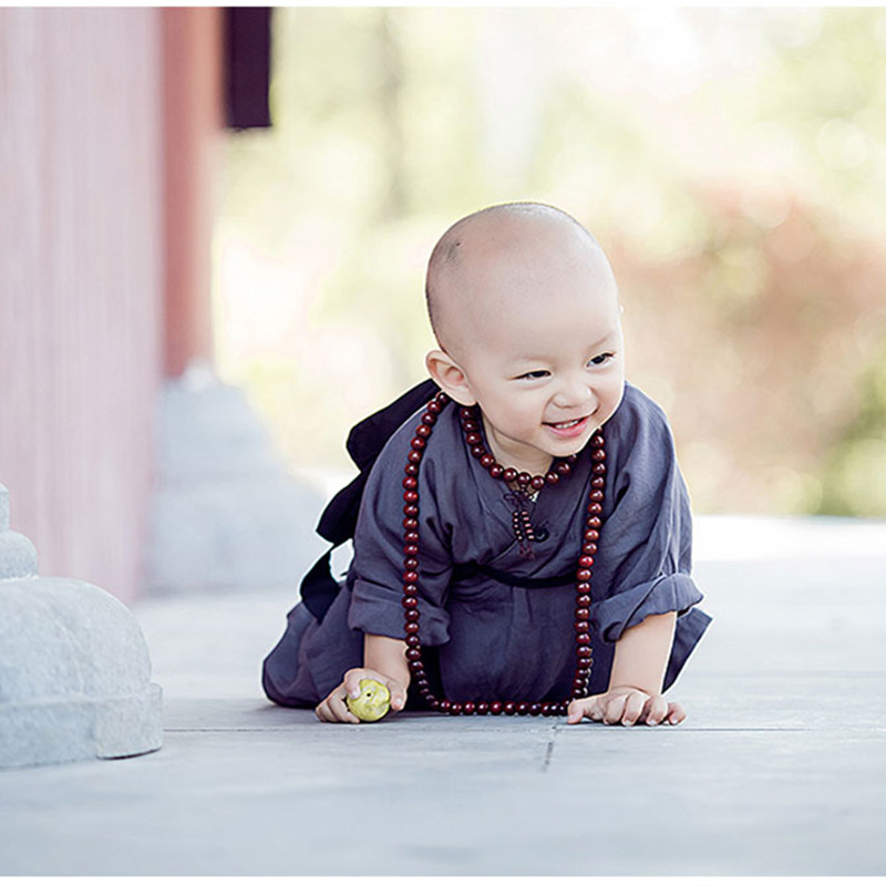 Buddhist Priests Bonze Monk Costume For Children Kids Shaolin Temple Clothes Funny Halloween Cosplay Studio Photography Clothing