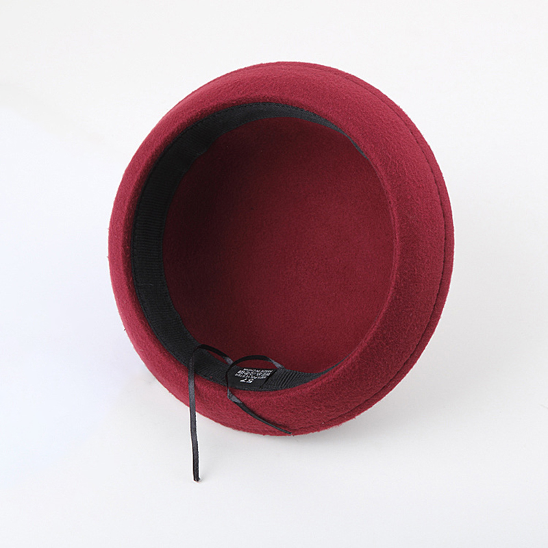 Sombreros de fieltro de lana para mujer, gorro cálido Retro Vintage con estampado de animales, no deformadas, de otoño e invierno,