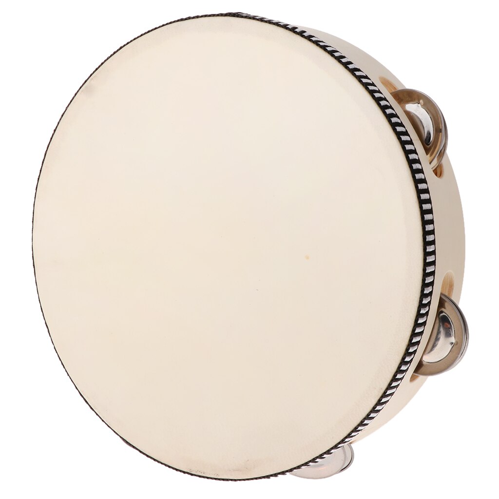 Tambour de tambourin Musical de 8 pouces, Percussion ronde avec Jingles pour fête KTV