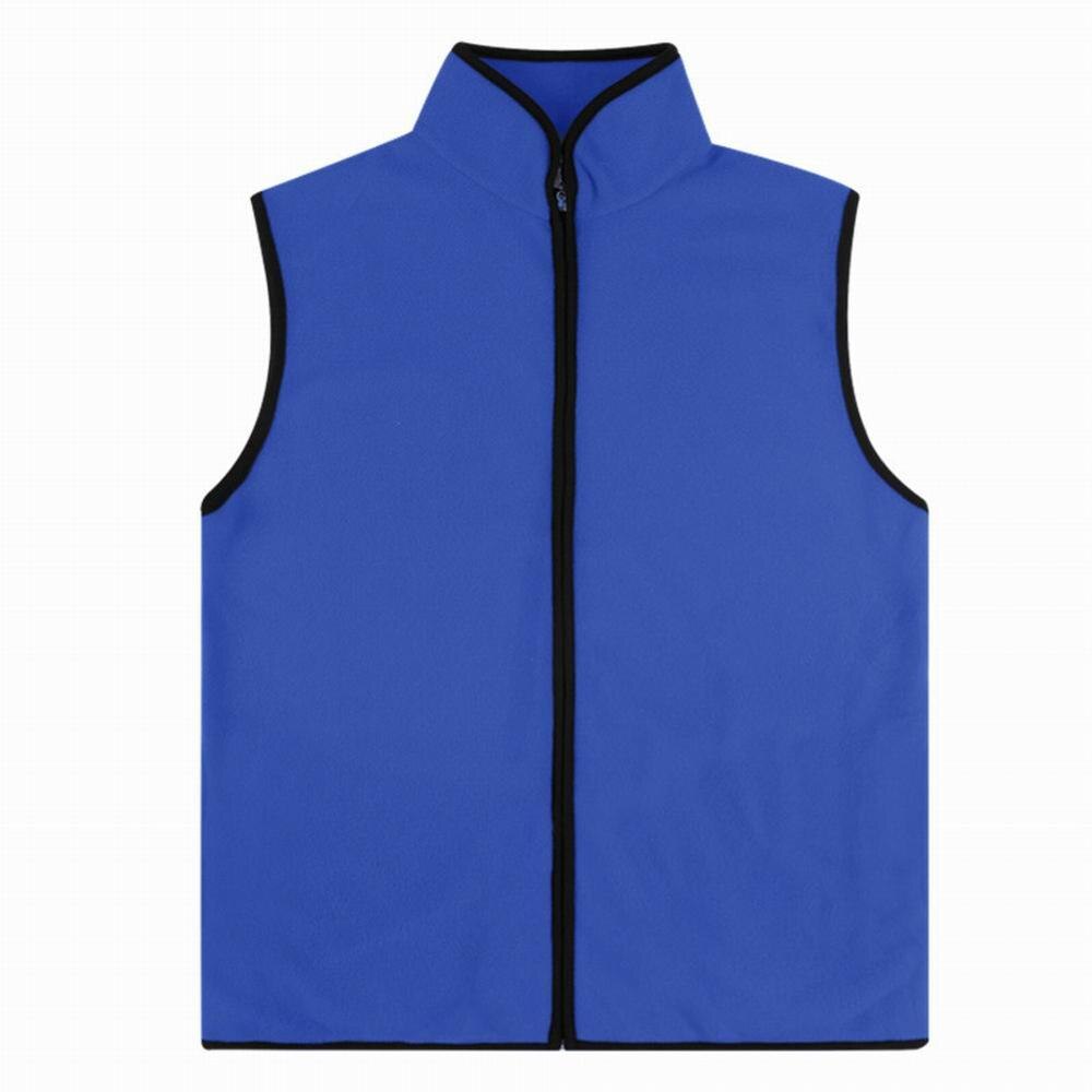 Winter Full-Zip Fleece Vest Warm Stand Kraag Lente Zachte Effen Kleur Vest Met Zakken