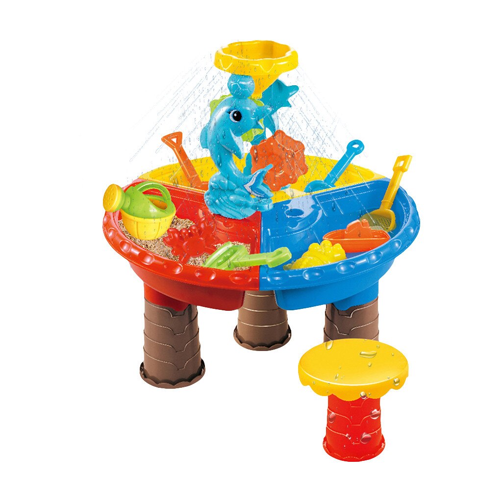 Sommer 1 sæt børn strandbord sand leg legetøj sæt baby vand sand opmudringsværktøj farve tilfældigt strandbord leg sand pool sæt: -en
