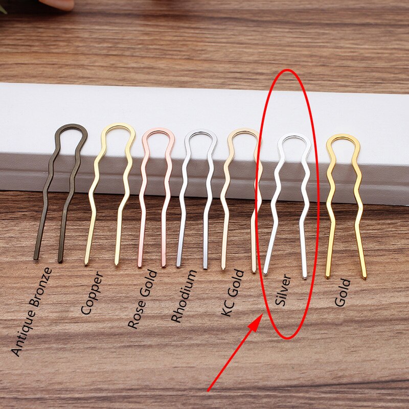 10pcs Hair Sticks - 70mm Copper Hair Pins - Handmade Plant Ornaments - Bridal Hair Accessories for Women: 10pcs Silver Color