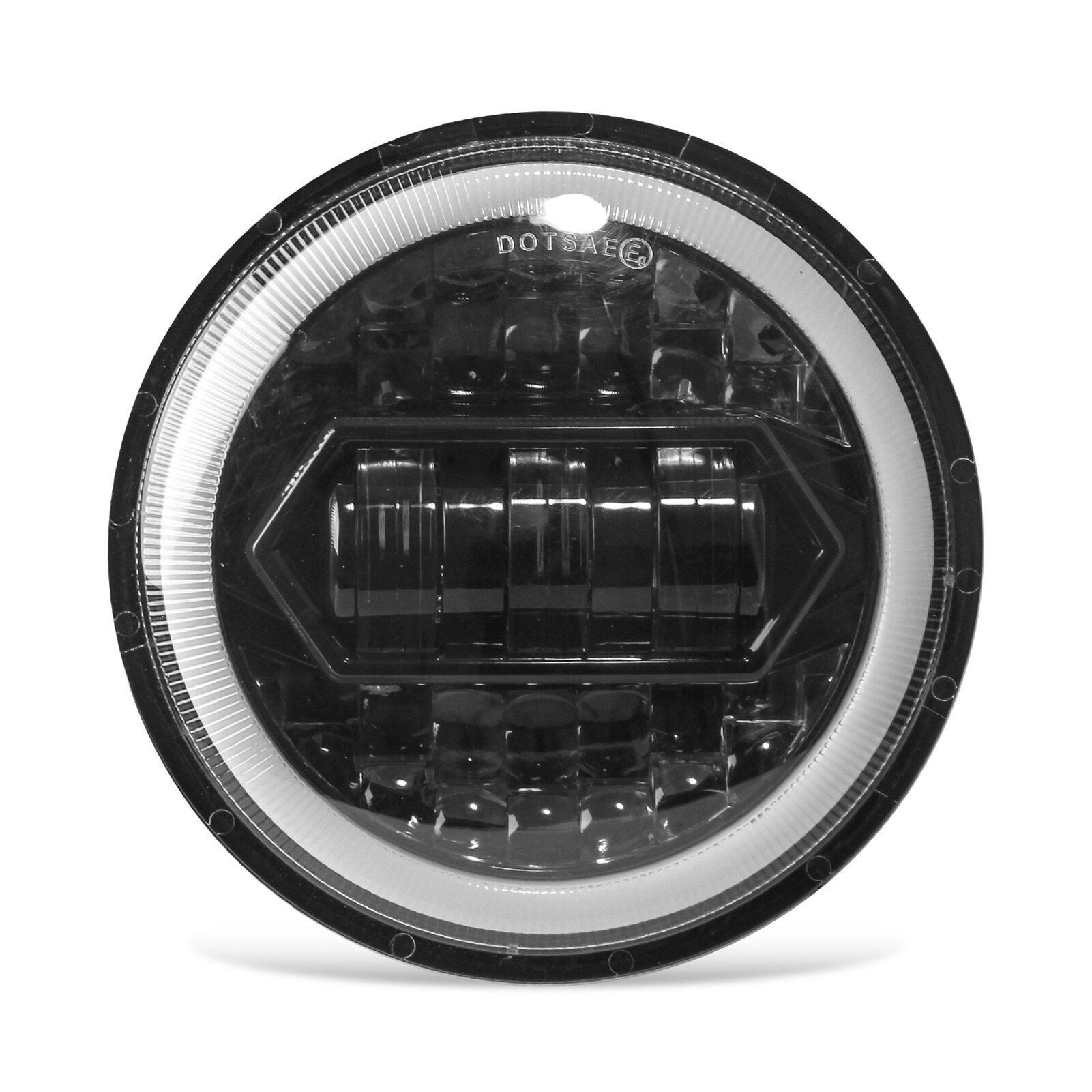 Faro LED para motocicleta, luz de cristal sin parpadeo, impermeable, DRL, 5,75 pulgadas, 6000K, 20000LM, IP67, 1 Uds.