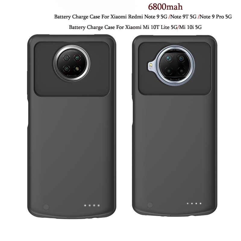 6800mAh Power Bank etui na baterie do Xiaomi Redmi Note 9 Note9T uwaga 9 Pro 5G etui do Xiaomi Mi 10i 5G/10T Lite 5G etui na baterie