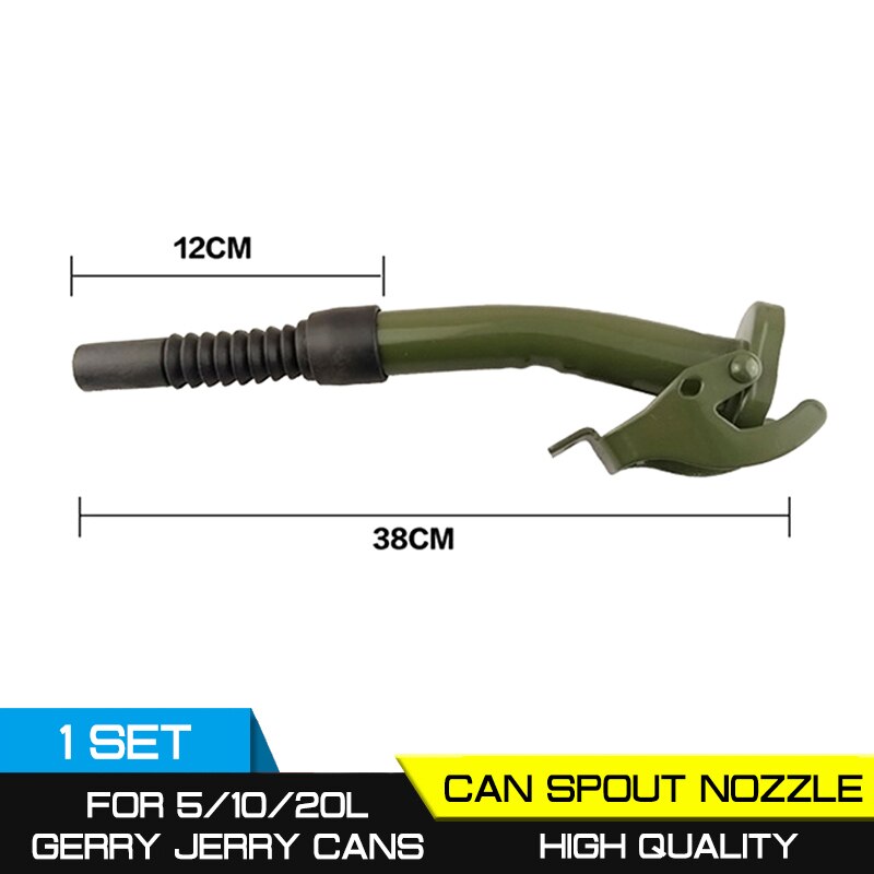 For 5/10/20L Gerry Jerry Cans Flexible Metal Pouring Spout With Sealing Rubber Gaske Fuel Nozzel Deep Green