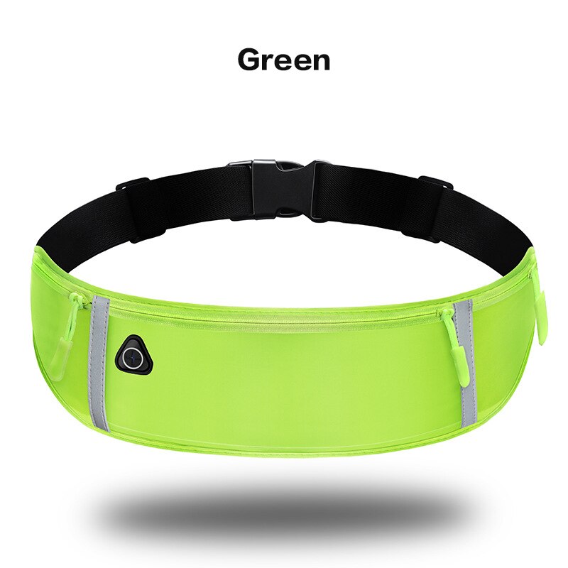 Waist bags Fanny Pack with Zipper Travelling Running Sports For iPhone 11 Pro max Samsung Huawei Case Phone Wristband Pocket: Green