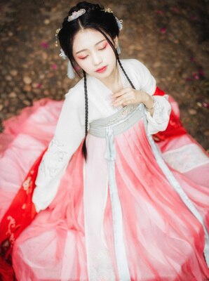 Hanfu vestido chino para mujeres china antigua disfraz de hada princesa tradicional hanfu vestido femenino y traje de traje tang para chica: 4 / L