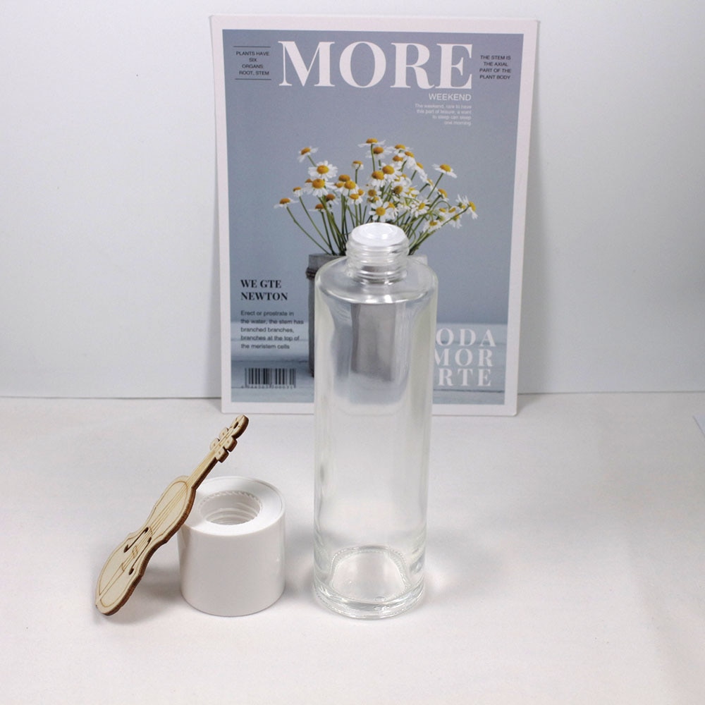 150ml clear and frosted glass Toner bottle large capacity with white,black,silver lid