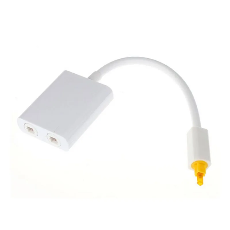 Rozdzielacz kabla optycznego Toslink Cyfrowy światłowodowy rozdzielacz audio 2-drożny wejściowy/wyjściowy adapter rozdzielacza optycznego czarny/biały: BIAŁY