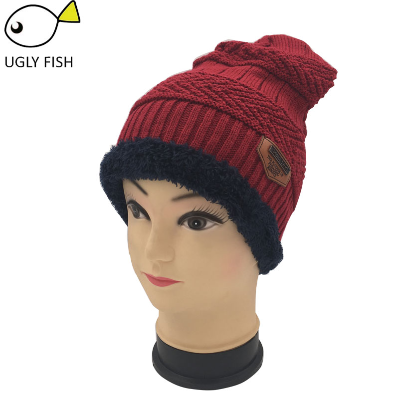 Nekwarmer wintermuts gebreide muts sjaal muts wintermutsen voor mannen gebreide muts heren muts gebreide muts skullies mutsen: Alleen rode dop