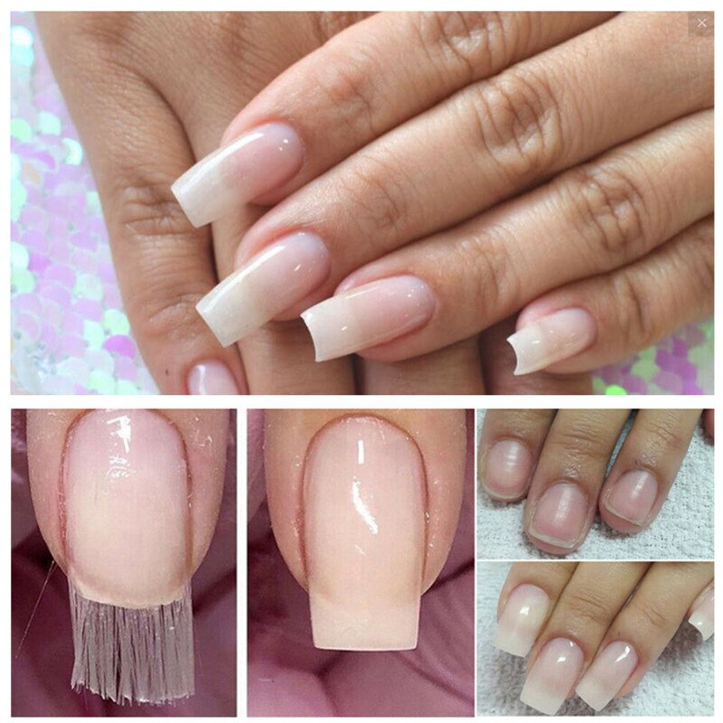 100 stk fibernails negle akryl tips negle extension fiber sæt glasfiber negle forlænger pakke fiber glas negle byggegel