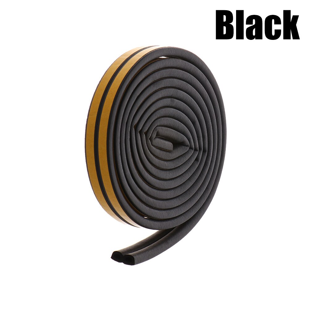 5/10M Anti Collision Foam Draught Excluder Soundproof Self Adhesive Window Door Seal Strip Home Hardware: black / 10M