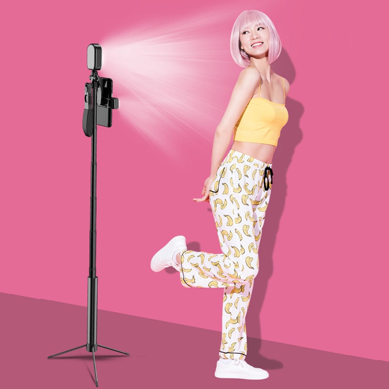 live Tripod Selfie Stick LED Ring light Handheld Stabilizer Steadicam 5 in 1 for iPhone X 8 Android SmartPhone VS Gimbal