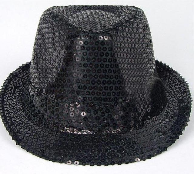 Sexy Sequin Hoed Podium Hoed Festival Optredens Cap Multicolor: black