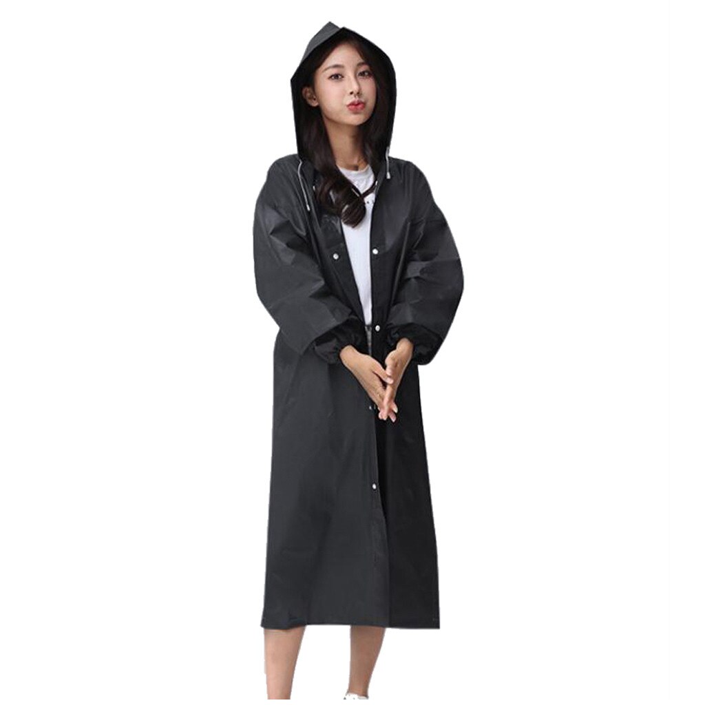 Raincoat Dress Women's Clothing Unisex Outdoor Travel Adult Raincoat Thick Transparent EVC Raincoat Pink Green: Black