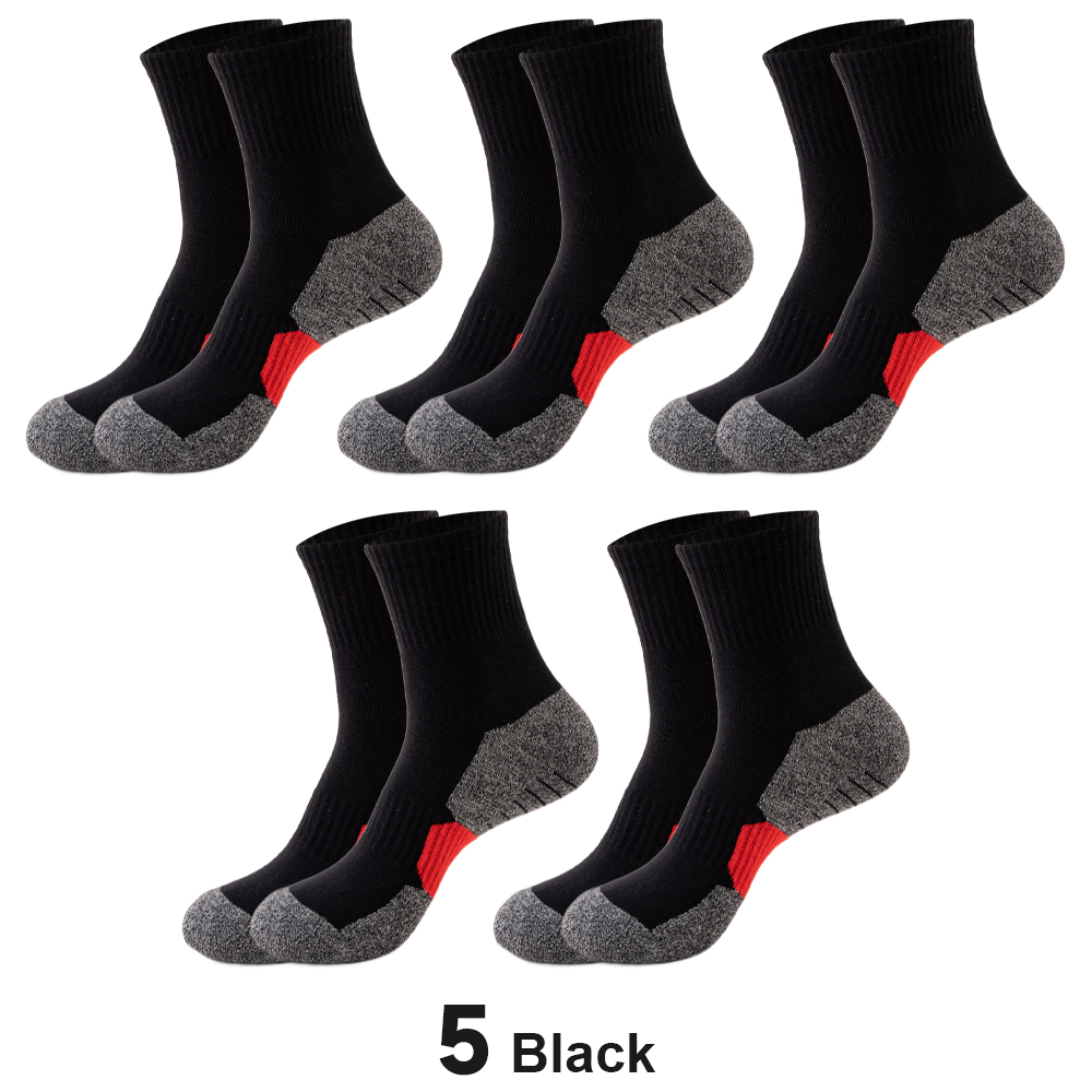 5 Pair Winter Men Socks Cotton Black Leisure Business Long Socks Walking Running Hiking Thermal Socks For Male Plus Size 38-48: Beige