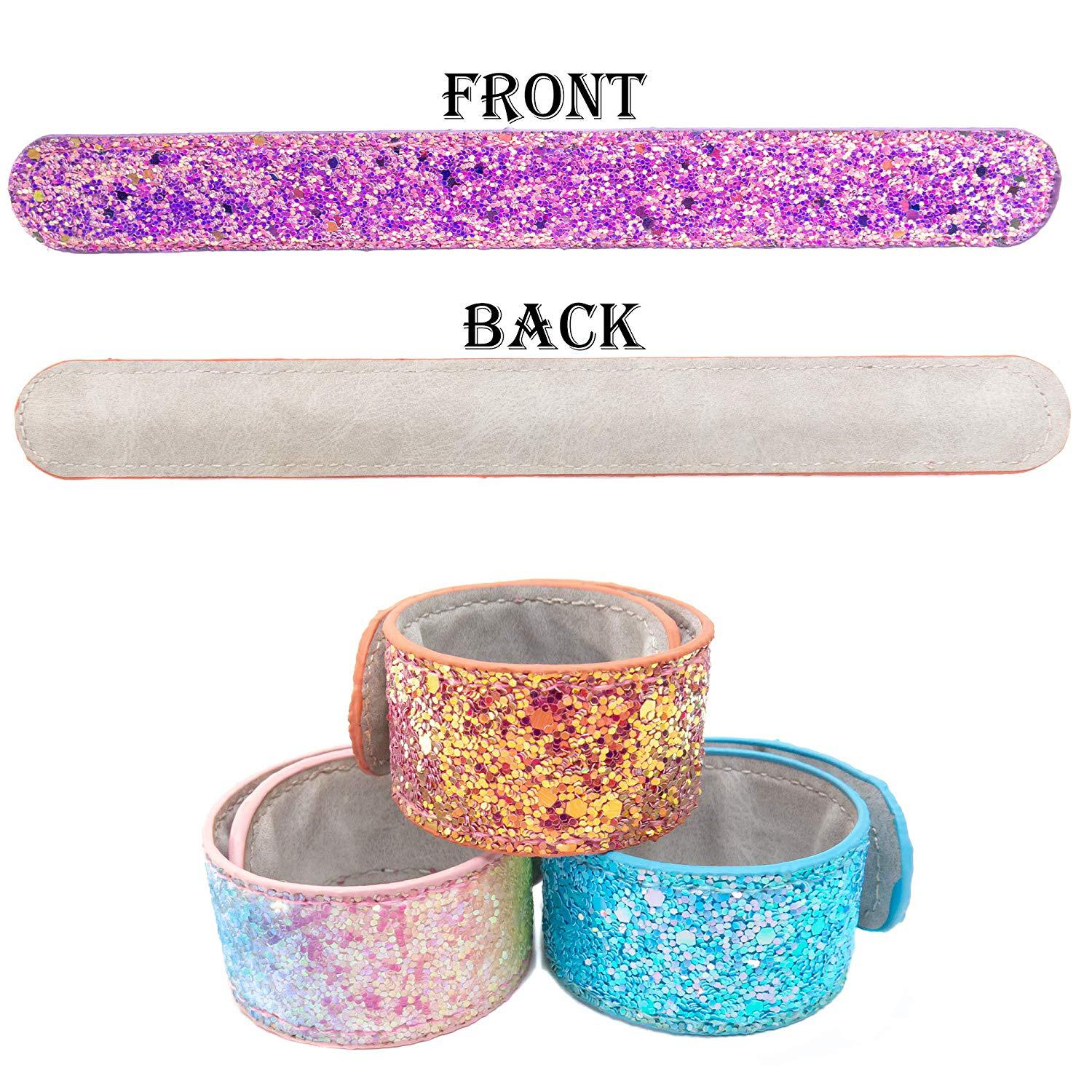4 Stks/set Pailletten De Mermaid Armbanden Glitter Slap Armbanden Voor Meisjes Suède Backing Sparkly Snap Armband Set