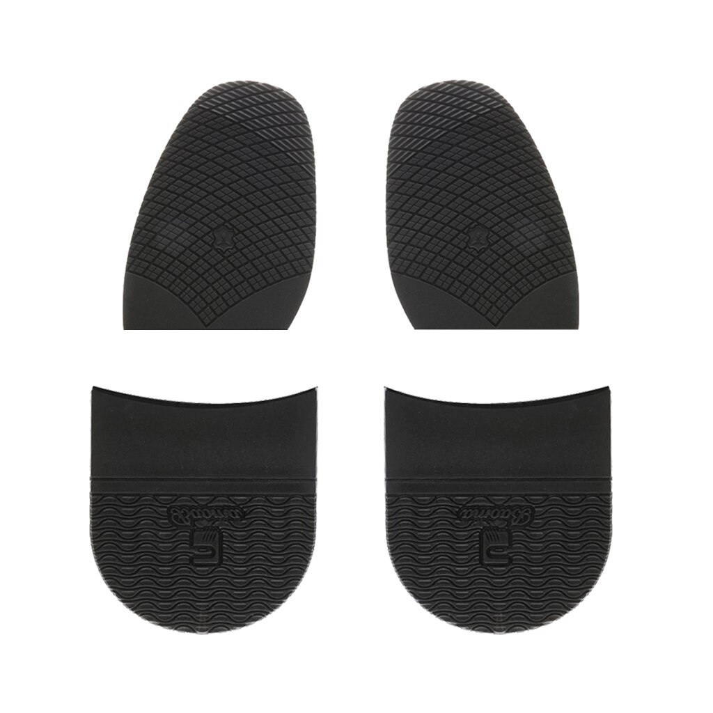 2 Pairs Mens Anti-Slip Rubber Shoe Soles Heels Pads Grip Shoe Repair DIY Black