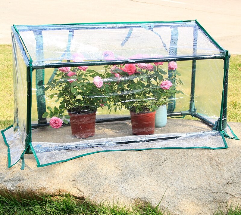 Tyk gennemsigtig pvc med stålrør beskyttende dækselskærm til planter haven balkon gårdhave vind regn forebyggelse