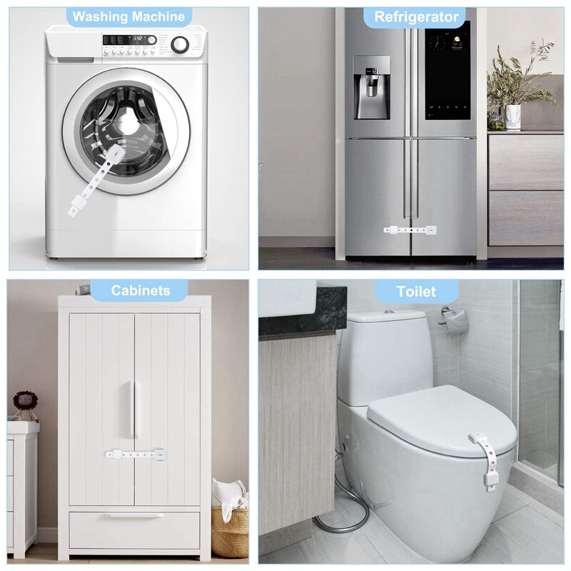 Kinderslot, 10 Pack Baby Proofing Kast Sloten Geen Boren Super Sterke Lijm Double Lock System